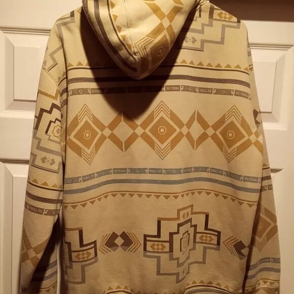 Troll Co Clothing HTF Men's Medium Tan Southwestern Aztec Hoodie Sweater - Picture 4 of 4